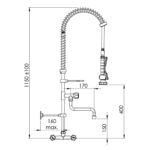Καταιωνιστήρας επιτοίχιος 2 οπών με βρύση - Image 2