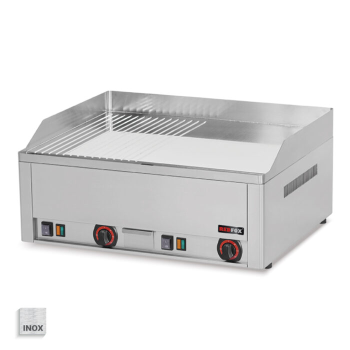 fthrc-60-e-1200x1200-2020-2 Πλατώ ηλεκτρικό διπλό 1/2 λείο 1/2 ραβδωτό χρωμίου - Image 2