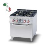 Κουζίνα αερίου 4 εστιών με φούρνο ηλεκτρικό στατικό