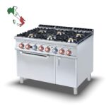 Κουζίνα αερίου 6 εστιών με φούρνο αερίου στατικό