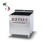 Κουζίνα ηλεκτρική 4 κεραμικών εστιών με φούρνο ηλεκτρικό αερόθερμο