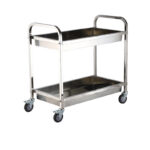 Τρόλεϊ Σερβιρίσματος Inox 2 επιπέδων με λεκάνη αποκομιδής VE121X